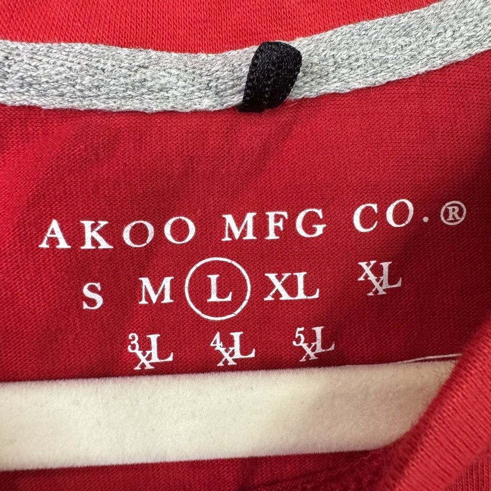 AKOO A King Of Oneself Graphic T-Shirt Mens Large Red Short Sleeve Cotton Tee - Picture 3 of 6